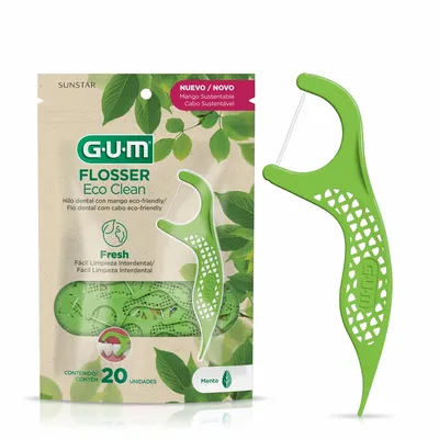 Fio Dental GUM Flosser Eco Clean Haste 20 Unidades