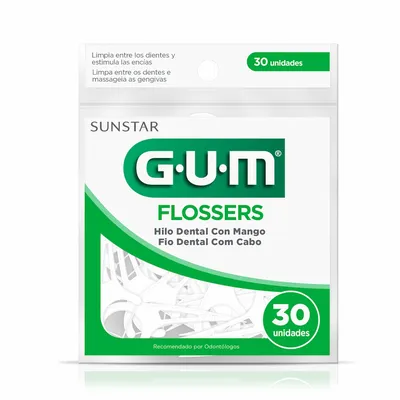 Fio Dental GUM Flosser Basic Haste 30 Unidades