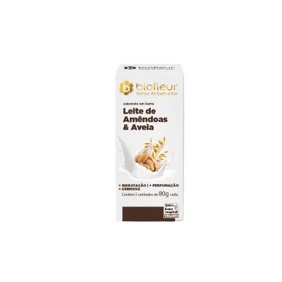 Kit Sab Biofleur Leite De Amêndoas E Aveia C/5 Unid 80GR