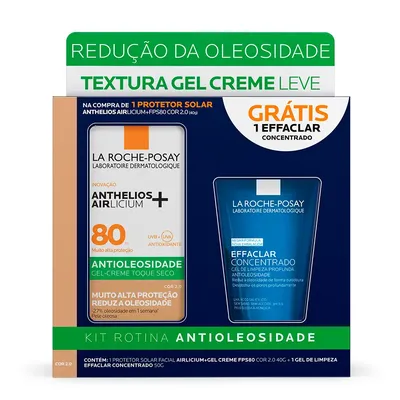 Kit La Roche Posay Anthelios Airlicium Cor 2.0 Fps 80+Gts Gel 50G preço