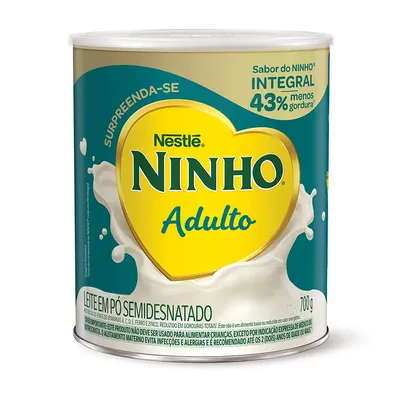 Leite Po Semidesnatado Ninho Adulto Lata 700g
