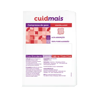Compressa Esterilizada CuidMais Com 5 Unidades