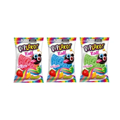 Bala Gelatina Dip Loko Roll Sour 18G - Sabores Sortidos - 1 Unidade