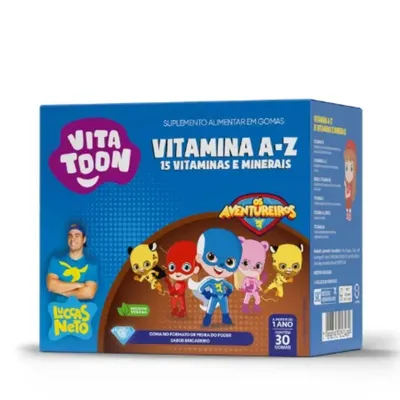 Vitatoon Luccas Neto Polivitaminico A-Z Brigadeiro Maxinutri 30 Gomas