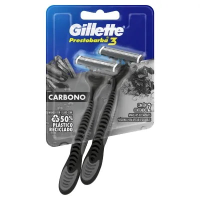 Aparelho De Barbear Gillette Prestobarba 3 Carbono Com 2 Unidades preço