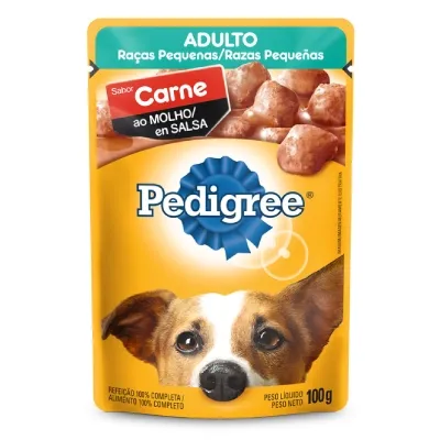 Ração Pedigree Adulto Raças Pequenas Molho De Carne Sachê 100G preço