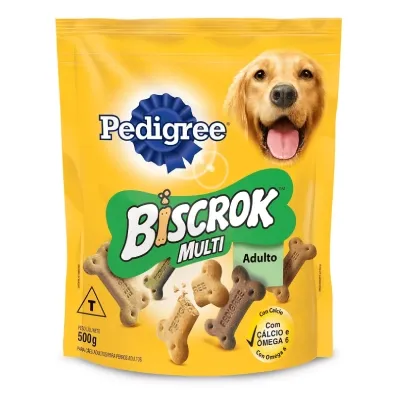 Petisco Pedigree Biscrok Para Cães Adultos Multi 500G preço