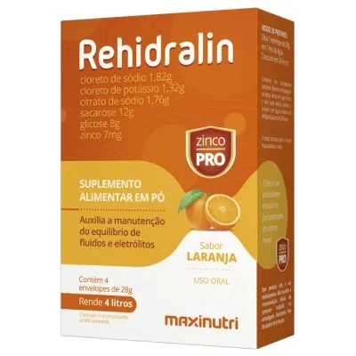Rehidralin Maxinutri Laranja 28G 04 Envelopes preço