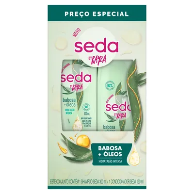 Kit Shampoo Seda Babosa Óleos 300ml Mais Condicionador 190ml