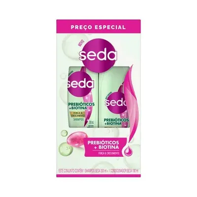 Kit Shampoo Seda Prebióticos Biotina 300ml Mais Condicionador 190ml