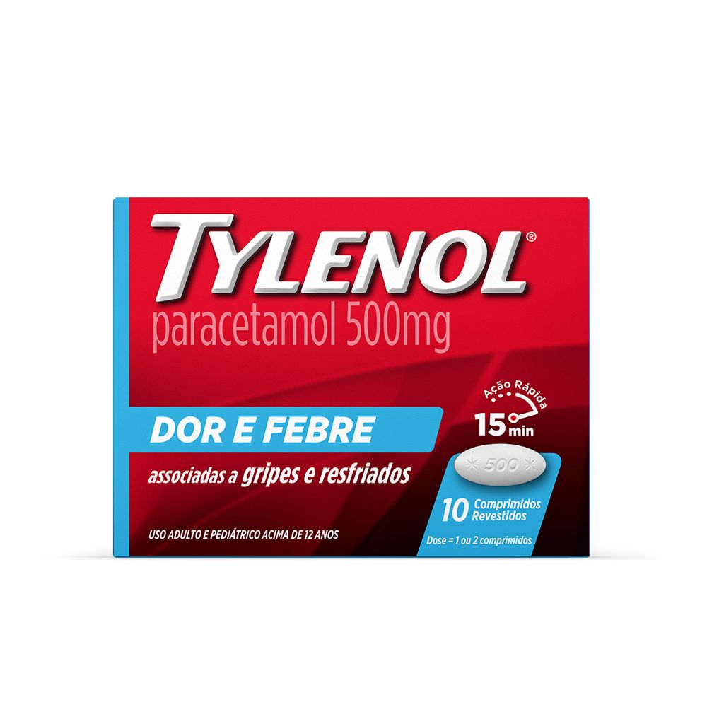 Tylenol Dor E Febre 500Mg Com 10 Comprimidos 