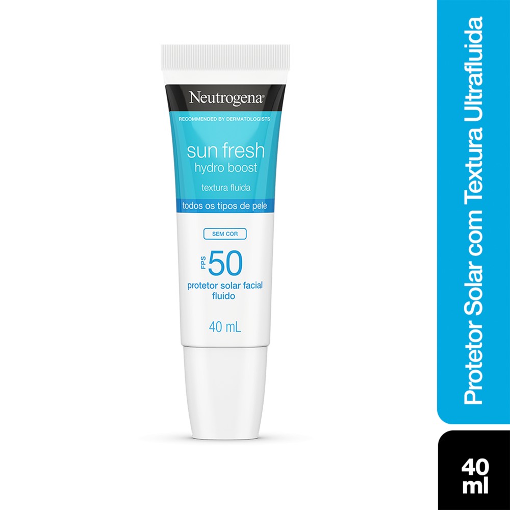 Protetor Solar Facial Fluido FPS 50 Neutrogena Sun Fresh Hydro Boost Caixa 40ml