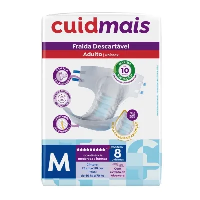 Fralda Geriátrica Cuidmais M 8 Unidades preço