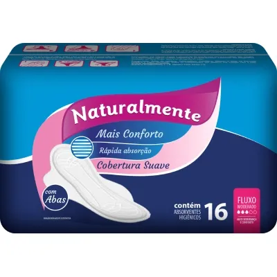 Absorvente Naturalmente Com Abas Com 16 Unidades