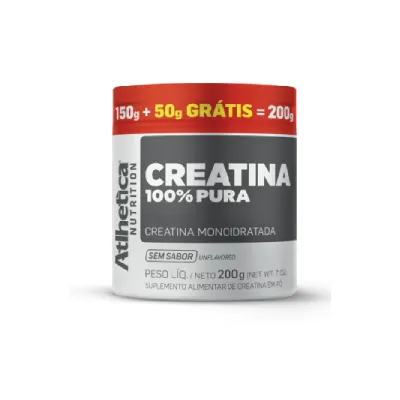 Creatina Atlhetica 100% Pura 200g (150g + 50g Grátis)