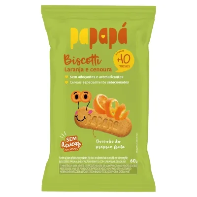 Biscoito Papapa Infantil Laranja E Cenoura +10 Meses 60G preço