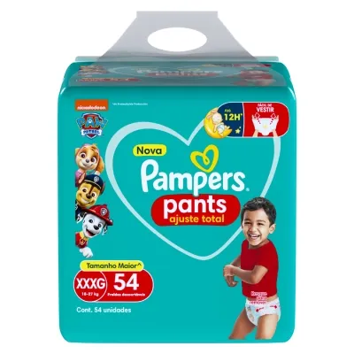 Fralda Pampers Pants Ajuste Total Top XXXG 54 Unidades
