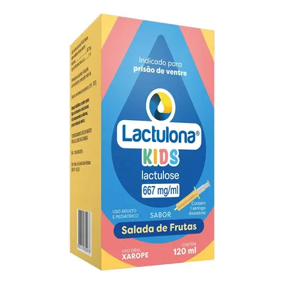 Lactulona Kids 667mg/ml Xarope Sabor Salada de Frutas 120ml + Seringa Dosadora