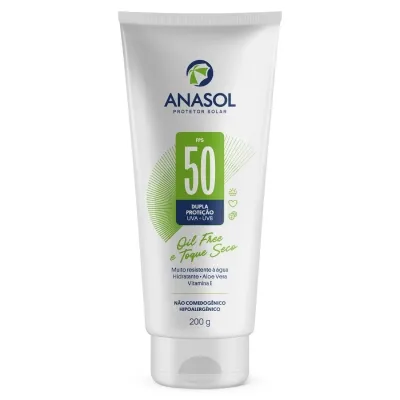 Protetor Solar Anasol Corporal Loção Toque Seco FPS 50 200g