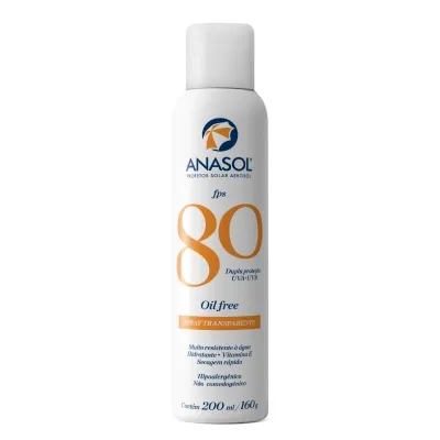  Protetor Solar Anasol Spray Toque Seco FPS80 200ml
