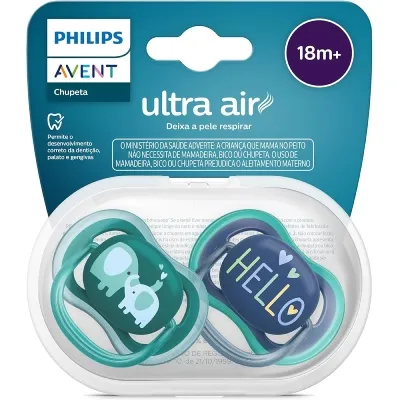 Chupeta Philips Avent Ultra Air 18 Meses+ Azul E Verde 2 Unidades preço