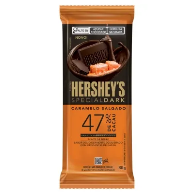 Chocolate Hersheys Special Dark 47% Cacau Com Crocante de Caramelo Salgado 80gr