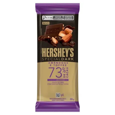 Chocolate Hersheys Special Dark 73% Com Crocante De Chocolate e Caramelo 80gr
