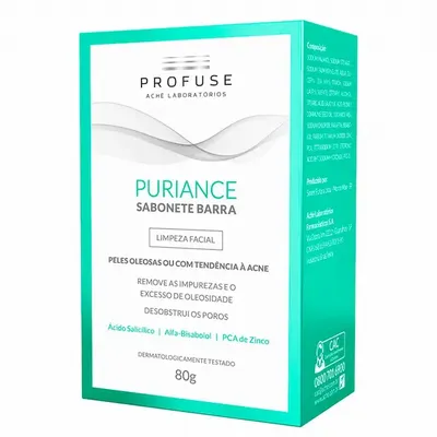 Sabonete Facial Em Barra Profuse Puriance Pele Oleosa A Acneica Com 80G preço