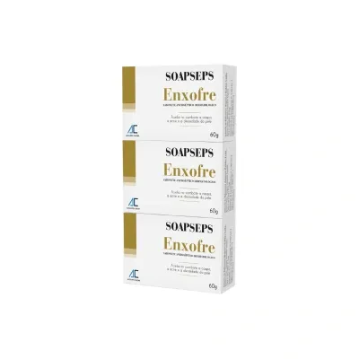 Kit Sabonete Barra Antisséptico Enxofre Soapseps 3 Unidades 60G Cada preço