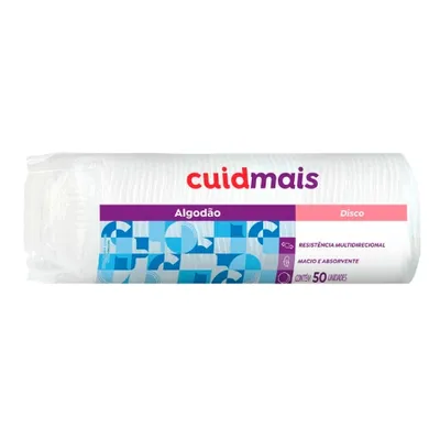 Algodão Disco Cuidmais 50 Unidades preço