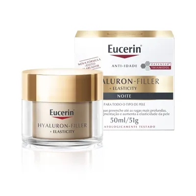 Eucerin Creme Facial Anti-Idade Firmador Noite 50Ml, Elasticity, Pele Madura, Hyaluron-Filler, Ácido Hialurônico, Antirrugas preço