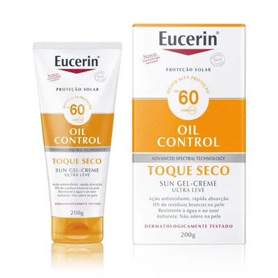 Protetor Solar Corporal Eucerin Oil Control Fps 60 200Ml, Toque Seco, Anti Areia, Proteção Uva, Uvb E Luz Visível preço