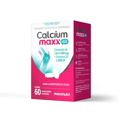Calcium Maxx D3 Cálcio 500mg + D3 2.000UI Maxinutri 60 Cápsulas