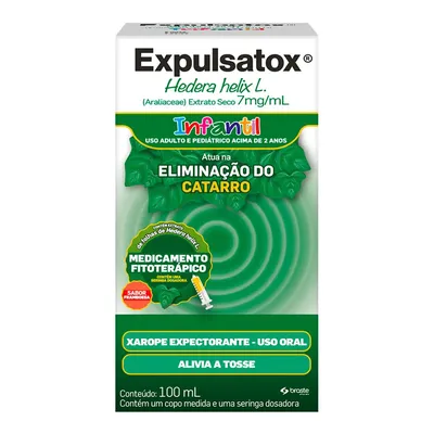 Expulsatox Infantil Xarope Expectorante Framboesa + Seringa Dosadora 100ml