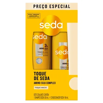 Kit Shampoo 300Ml + Condicionador 190Ml Seda Toque De Seda preço