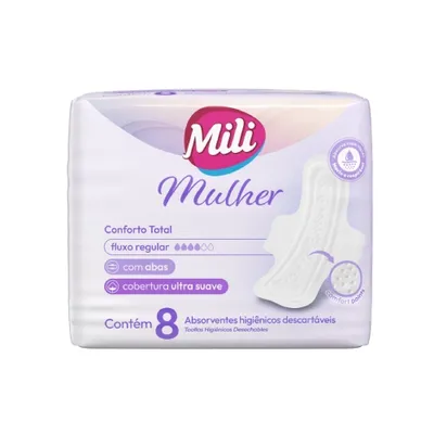 Absorvente Mili Conforto Total Com Abas 8 Unidades preço
