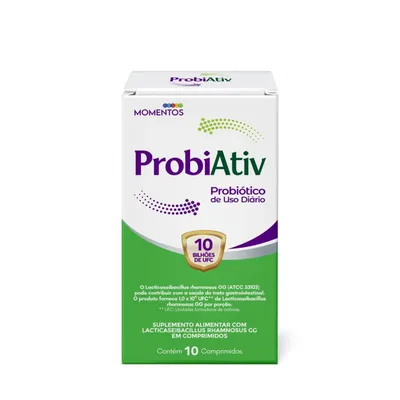 Suplemento Probiativ Com Lacticaseibacillus Rhamnosus GG 10 Comprimidos