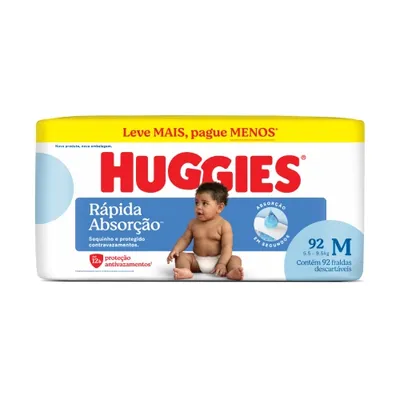 Fralda Huggies Tripla Proteção Hiper M 92 Unidade