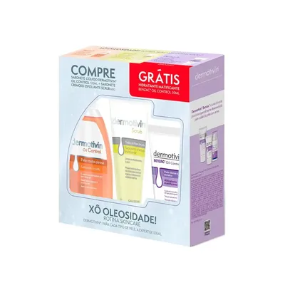 Kit Dermotivin Facial Sabonete Oil Control+ Scrub+ Benzac