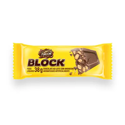 Chocolate ao Leite com Amendoim Block 38gr