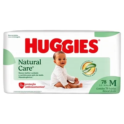 Fralda Huggies Natural Care Media Com 78 Unidades