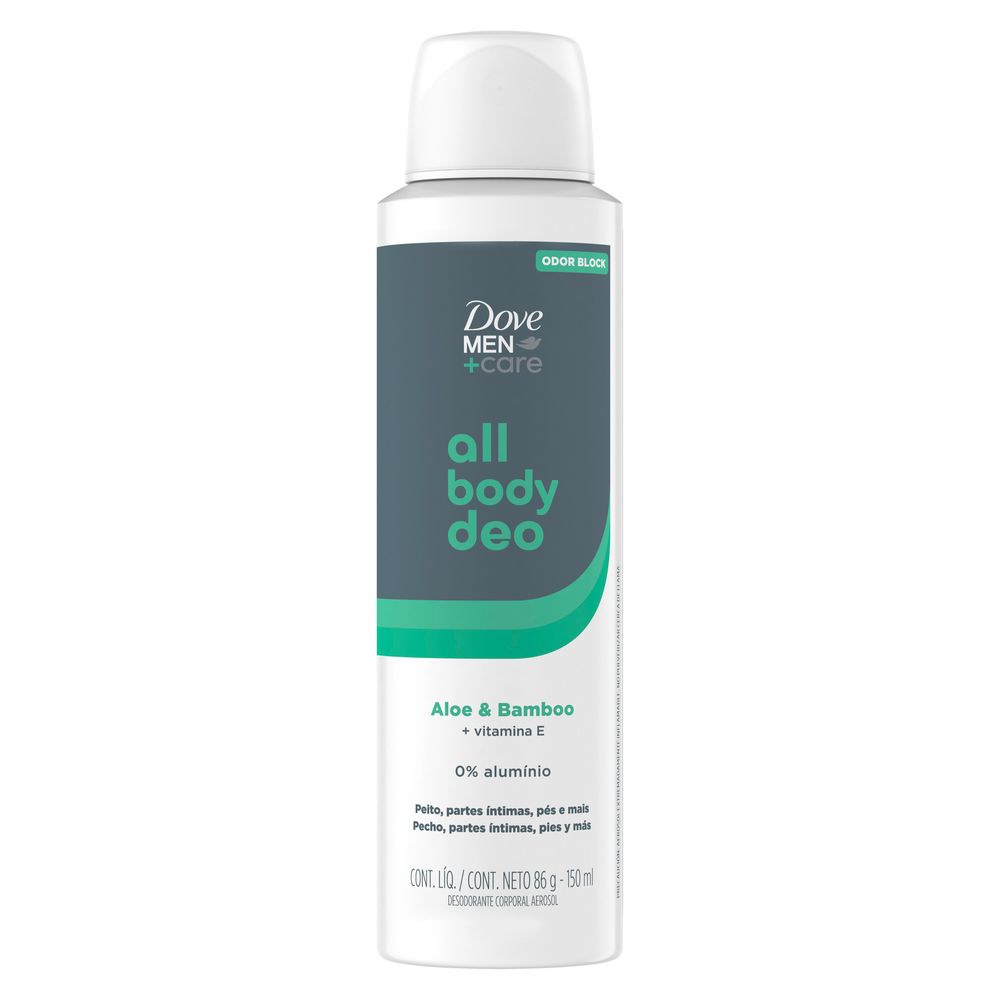 Desodorante All Body Deo Dove Men Aloe E Bamboo Aerosol 150Ml preço