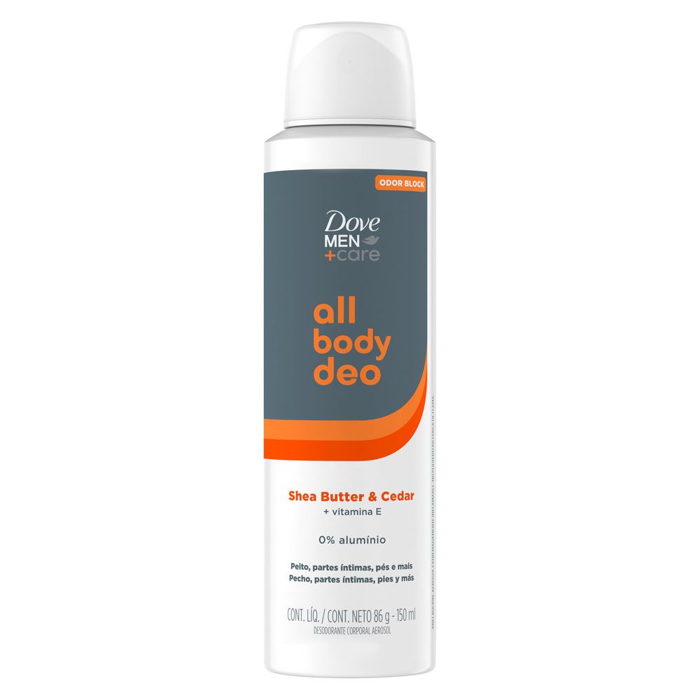 Desodorante All Body Deo Dove Men Shea Butter e Cedar Aerosol 150ml