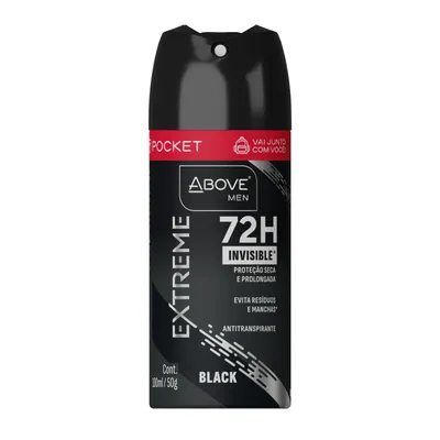 Antitranspirante Aerossol Above Men Extreme Invisible Black 100Ml preço