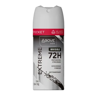 Desodorante Above Aerossol 72H Pocket Men Extreme Invisible 100Ml preço