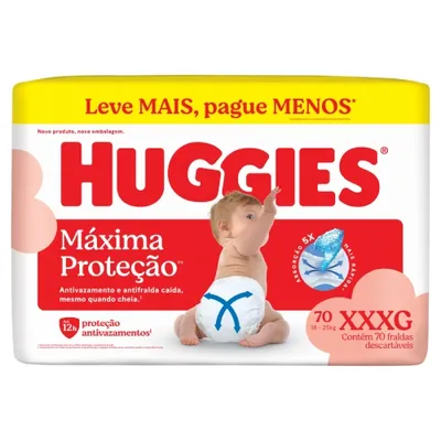 Fralda Huggies Supreme Care Max XXXG Com 70 Unidades
