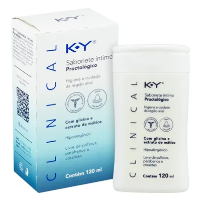 Sabonete Líquido Íntimo Proctológico Com Glicina e Extrato de Mático K-Y Clinical Caixa 120ml