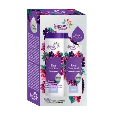 Kit Shampoo e Condicionador Tropical Aromas Uva Tropical 300ml