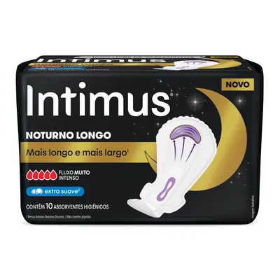 Absorvente Intimus Noturno Longo Com Abas 10 Unidades