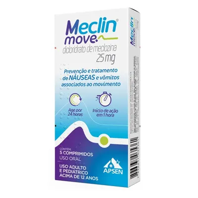Meclin Meclozina 25 mg 5 Comprimidos